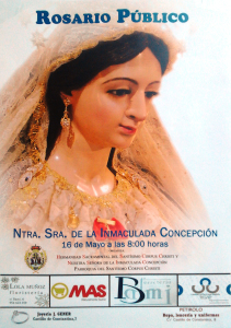 Cartel anunciador del rosario del sábado 16