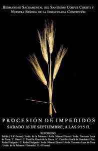 Procesión de Impedidos el sábado 26 de septiembre en Bami