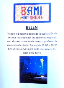 Puedes ver el Belén de 19.00 a 20:00 horas.